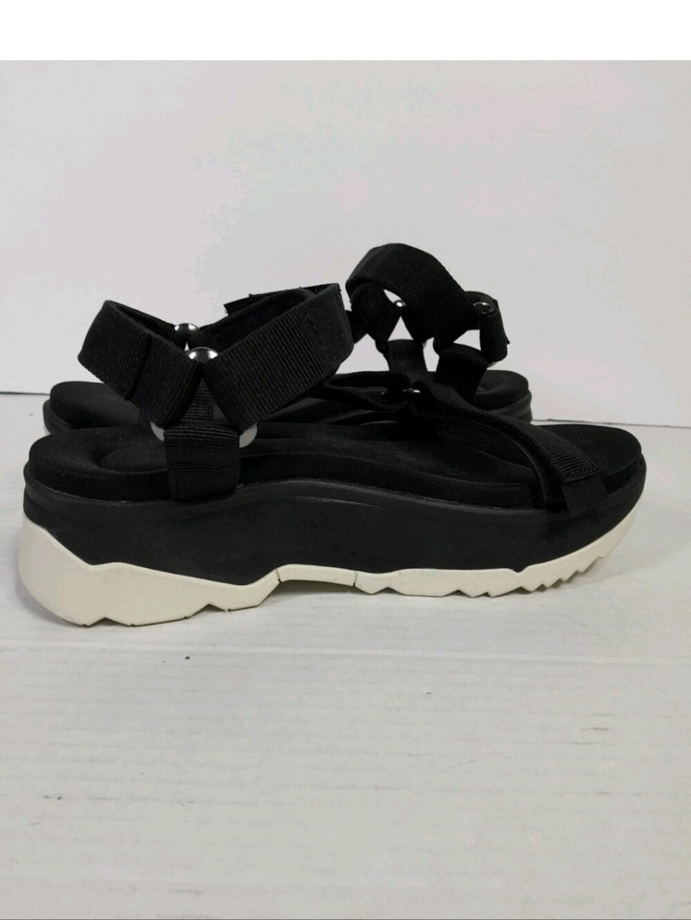 Teva Black and White Platform Sandals
